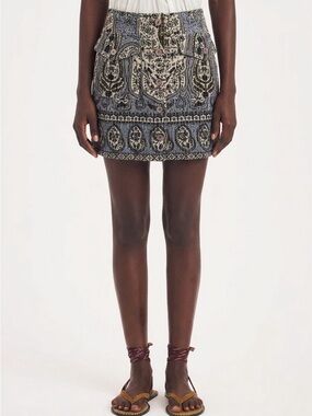 Antik Batik Taya Quilted Boho Mini Skirt 36 XS NWOT